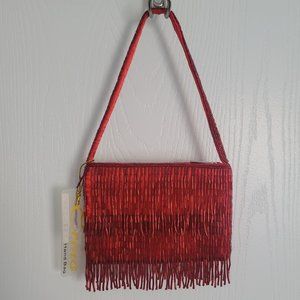 NWT Small Red Beaded Hand Bag From ERMO Collection